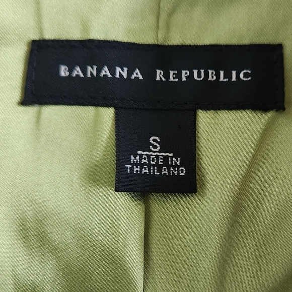 Banana Republic Coat Jacket Wool Tweed Peacoat Y2K Green S Small - Picture 7 of 14